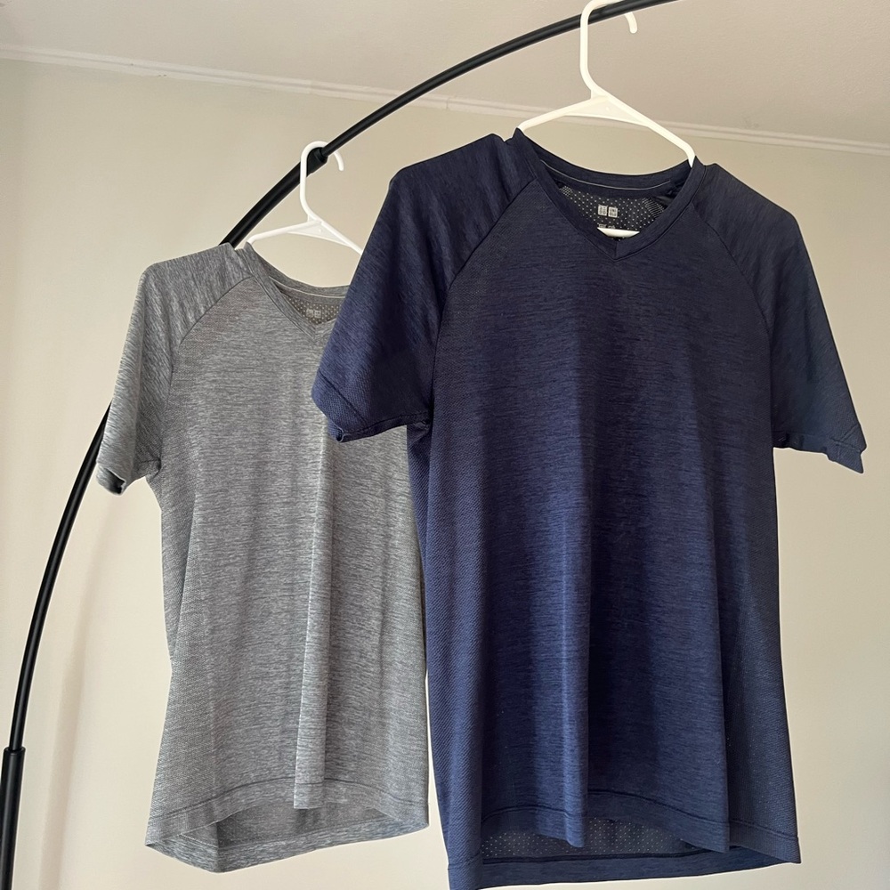 Uniqlo Gray and Navy Athletic Shirt